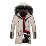 Parka Homme De Marque À Capuche Fourrure Synthétique Detachable Doudoune Homme Mi-Longue Plus De Velours Chaud Hiver Manteau Homme -Zs306770