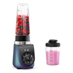 Moulinex Blend Up, Mini blender puissant, 1000W, 8programmes automatiques, Glace pilée LM19H4F0, Bleu