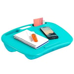 LAPGEAR MyDesk 44449 Bureau d'ordinateur Portable avec Rebord et Support pour téléphone Portable jusqu'à 15,6" Turquoise