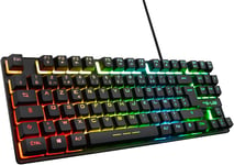 Keyz Caesium Tkl Clavier Gamer Tkl 87 Touches Filaire Usb Azerty Français,Rétro-Éclairage Led Multicolore-Clavier Gaming Compact Sans Pavé Numérique Pour Pc/Ps4/Ps5New (Noir)