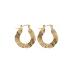 Zeina - Oriental Wavy Hoop Øreringer, Gull