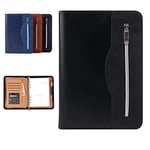 Gift for Men,SAYEEC A5 Executive Conference Folder Travel Portfolio Ringbinder Folio Zip Around PU Leather Loose Leaf Refillable Lined Paper Business Notebook Zipped Organiser with Calculator