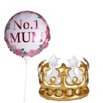 Mum in a Million Foil Balloon and Inflatable Crown Set - Fun Mother's Day Gift