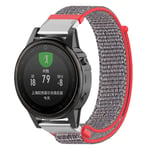 Garmin Fenix 5S tarranauha nylon - Punainen / Sininen Monivärinen