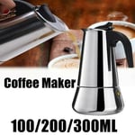 Aluminium Espresso Coffee Maker Stove Top Percolator 2/4/6 Cup Moka Pot Latte Uk