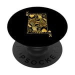 Cartes de poker Lucky Knight King of Hearts Game Casino PopSockets PopGrip Adhésif