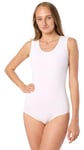 Merry Style Body en Coton pour Femmes sans Manches Confortable Lingerie Sexy sous-vêtement Femme BD901 (Blanc, M)