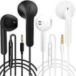 2 Pack Ecouteurs Filaire Intra-Auriculaires Oreillettes Filaires Ecouteur Anti-Bruit Casque Et Ecouteurs Ergonomique Stereo Avec Microphone,Jack 3.5Mm Universel Pour Samsung Huawei Android Mp3 Etc