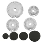 8 PCS Cooker Hat Set Oven Gas Hob Burner Crown Flame  Replacement Kit Fits3341