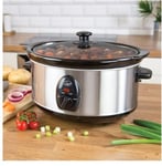 3.5 Litre Stainless Steel Slow Cooker Ceramic Inner Pot Kitchen Steamer 200W New