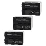 EXTENSILO 3x Batteries compatible avec Sony Video Walkman GV-D1000, MVC-CD500 appareil photo, reflex numérique (4800mAh, 7,2V, Li-ion)