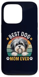 Coque pour iPhone 13 Pro Meilleure mère de chien Lowchen de tous les temps, propriétaire et amante de chiens amusants et rétro