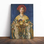 Big Box Art Canvas Print Wall Art Frank Cowper Cadogan The Golden Bowl | Mounted & Stretched Box Frame Picture | Home Decor for Kitchen, Living Room, Bedroom, Hallway, Multi-Colour, 20x14 Inch