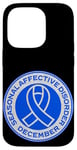 iPhone 14 Pro Seasonal Affective Disorder Awareness December Blue Ribbon Case