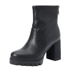 Calvin Klein Bottes Mid Boot Femme Heel Platform Zip Boot Compensées à Talon, Noir (Triple Black), 38