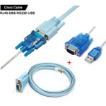 Cisco Câble De Console Câble Série Rj45 à DB9 et RS232 à USB (2 en 1) Pour Périphérique Cisco 1.8M + 1M