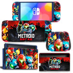 Kit De Autocollants Skin Decal Pour Commutateur Oled Ns Console De Jeu Oled Metroid Metroid Dread, T1tn-Nsoled-0087