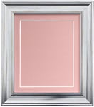 FRAMES BY POST Scandi Vintage Silver Photo Frame with Pink Mount and backing board 60 x 80 cm For Image size 50 x 70 cm