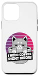 Coque pour iPhone 12 mini Chat café grincheux fatigué humour tasse pattes miaou