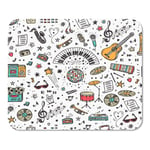 Mousepad Computer Notepad Office Sketch Music with Doodle Musical Instruments Retro Equipment Play Rock Turntable Home School Game Player Computer Worker Inch