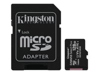 Kingston Canvas Select Plus - Flash-Minneskort (Microsdxc Till Sd-Adapter Inkluderad) - 128 Gb - A1 / Video Class V10 / Uhs Class 1 / Class10 - Mikrosdxc Uhs-I