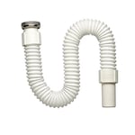 Dipra 56941 Kit Flexible évacuation PVC Diam 40mm Siphon, Blanc