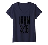 Womens John 3:16 Bible Verse Gods Words V-Neck T-Shirt