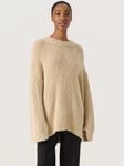 Soaked In Luxury Babbette Oversized Boucle Jumper, Irish Cream