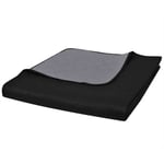 Double-sided Quilted Bedspread Black/Grey 170 x 210 cm vidaXL