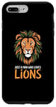 Coque pour iPhone 7 Plus/8 Plus Visage de lion drôle Meme Lions Citations Just A Man Who Loves Lions