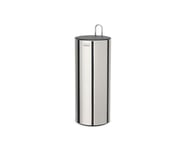 Joseph Joseph EasyStore Luxe Porte-Rouleau de Papier Toilette avec Couvercle, Acier Inoxydable, Capacité 3 Rouleaux, Stainless Steel/Dark Grey