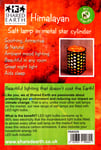 Eco Friendly 17 cm Salt lamp In Metal Star Cylinder  - Mains Plug