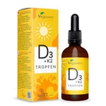 Vitamine D3 K2 Gouttes Vegavero® | VEGAN | 2000 UI Vitamine D3 + 25 µg Vitamine K2-MK7 | Haute Biodisponibilité et Dosage | Immunité + Santé des Dents et Os