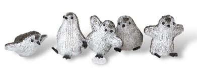 Christmas Festive Set of 5 Acrylic Outdoor & Indoor Battery Operated Penguins With Timer