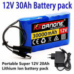 Ny bärbar Super 12v 30000mah Laddningsbar Litiumjonbatteri Kapacitet Dc 12.6v 30ah Cctv Cam Monitor + Laddare Batteryx1 Chargerx1