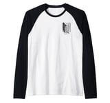 Attack on Titan Scout Regiment Survey Corps Pocket Logo Raglan Baseball Tee