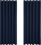 Deconovo Blackout Curtains Bedroom Super Soft Thermal Insulated Curtains Blackout Eyelet Blackout Curtains for Living Room 66 x 84 Inch Navy Blue 2 Panels