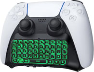 CLAVIER RÉTROÉCLAIRÉ VERT COMPATIBLE AVEC PS5 MANETTE, QWERTY CLAVIER BLUETOOTH SANS FIL POUR PS5 CONTRÔLEUR, CLAVIER DE LA MANETTE DE JEU AVEC HAUT-PARLEUR INTÉGRÉ&PRISE AUDIO 3,5[CLA171671]