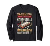 Harmonica Vintage Retro Funny Harmonica Player Gift Long Sleeve T-Shirt