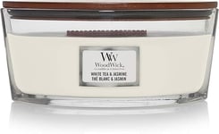 Woodwick Ellipse Scented Candle with Crackling Wick, White Tea and Jasmine