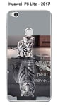 Onozo Coque TPU Gel Souple Huawei P8 Lite - 2017 Design Chat Tigre Blanc Et Alors !