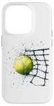 Coque pour iPhone 14 Pro Balle de tennis dans le filet pour les joueurs de tennis