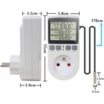 Digitaalinen termostaatti lämpötilan säädin pistorasia 230V 16A anturilla lämmitys jääkaappi termostaatti säädin kasvihuoneelle matelijoiden terraa...