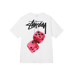 Unisex 2024 Stussy Fuzzy Dice T-shirt Andningsbar T-shirt Toppar Vit White L