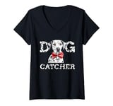 Womens Soft Dog Catcher Costume Dalmatian Dog Lover Easy Family V-Neck T-Shirt