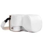 MegaGear MG1135 Ever Ready Leather Case and Strap with Battery Access for Sony Alpha A6500 Camera - White