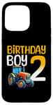 Coque pour iPhone 15 Pro Max Tracteur agricole pour 2e anniversaire garçon 2 ans