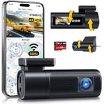 GKU 4K+2.5K Dash Cam Front and Rear, 5Ghz Wi-Fi & GPS, HDR, Dual Car Camera with 1.47” IPS Screen, Dashcam with 64GB SD Card, Starlight Night Vision, 24H Parking Mode, G-Sensor,Max 512GB