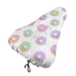 lucky-bonbon Cute Donuts06 Fashion Waterproof Keep Dry Bike Seat Cover The Perfect Bicycle Seat Cover Waterproof Sunscreen And Dustproof For All Bicycle Exercise.