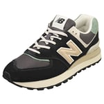 New Balance 574 Unisex Casual Trainers in Black Green - 7.5 UK